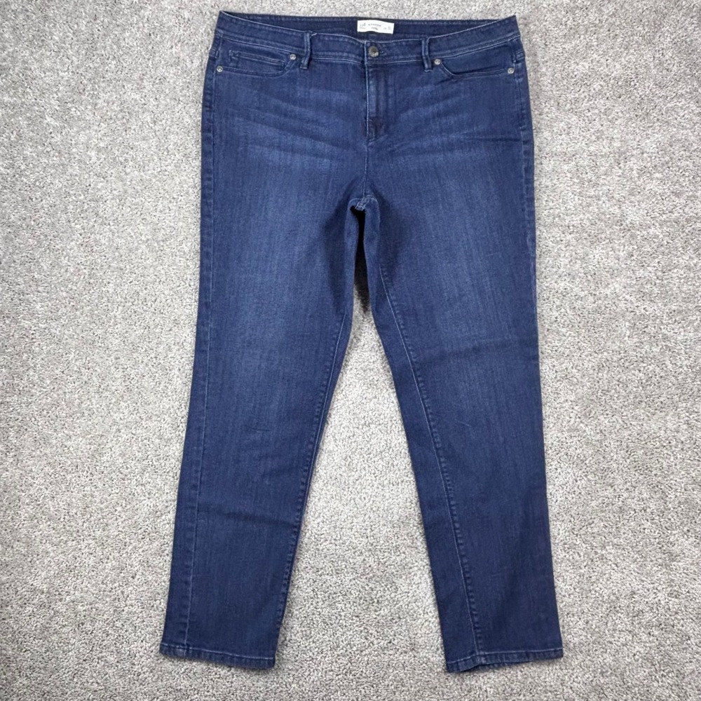 J. Jill Authentic Fit Slim Leg Dark Wash Blue Denim Jeans Womens Size 16